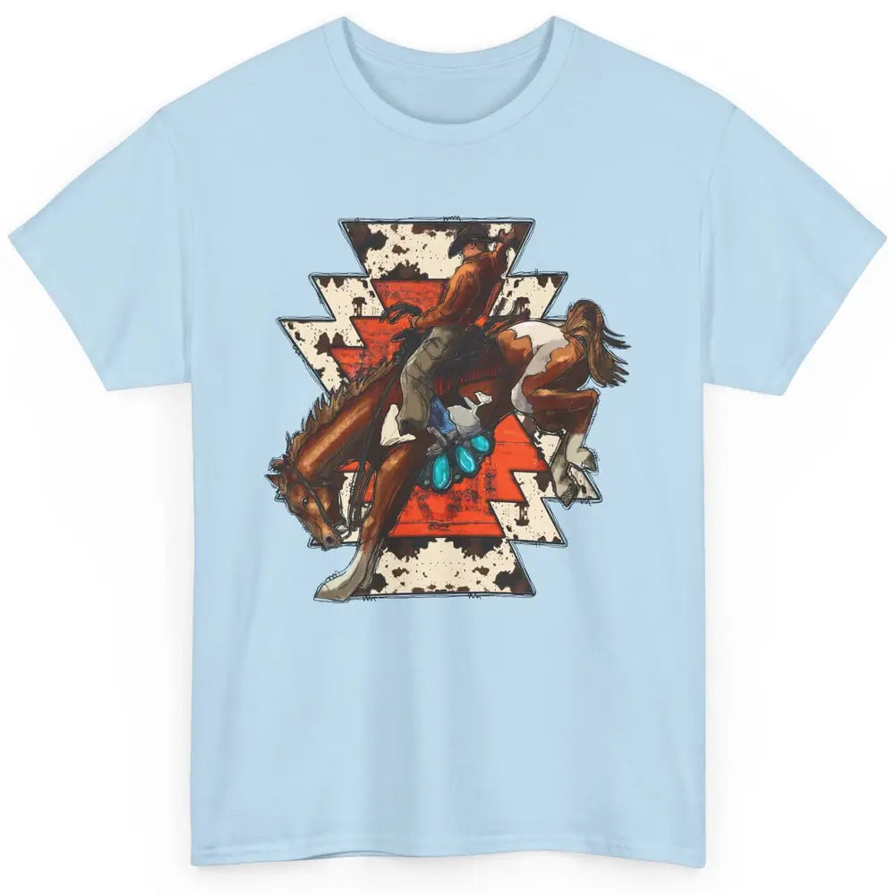 Aztec Cowhide Rodeo Hold Your Horses Cowboy Western Gemstone Classic Unisex T-Shirt