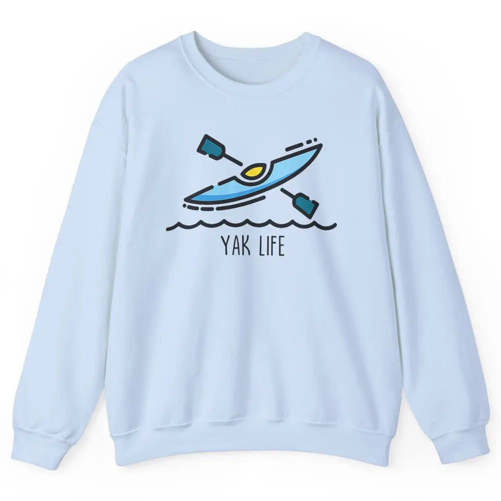 Yak Life Sunset Kayak Kayaking Retro 70s Paddling Outdoor Unisex Crewneck Sweatshirt