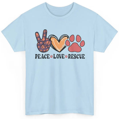 Dog Paws Peace Love Rescue Dog Mom Mothers Day Dog Lovers Classic Unisex T-Shirt