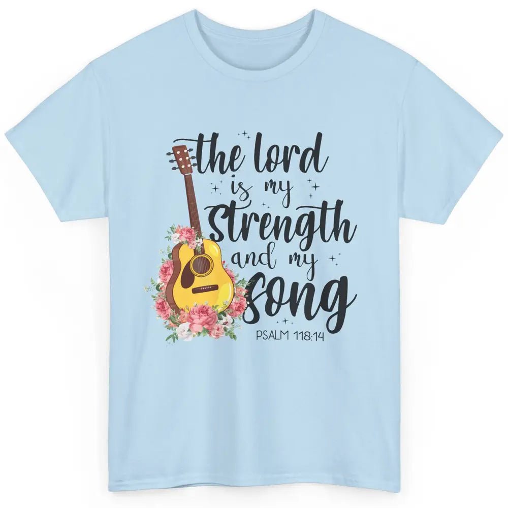 Floral Christian Lord Is My Strength And My Song Bible Verse Classic Unisex T-Shirt