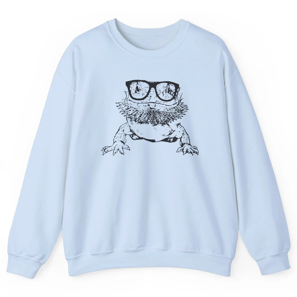 Bearded Dragon Glasses Animal Cute Bearded Dragon Owner Gift Unisex Crewneck Sweatshirt