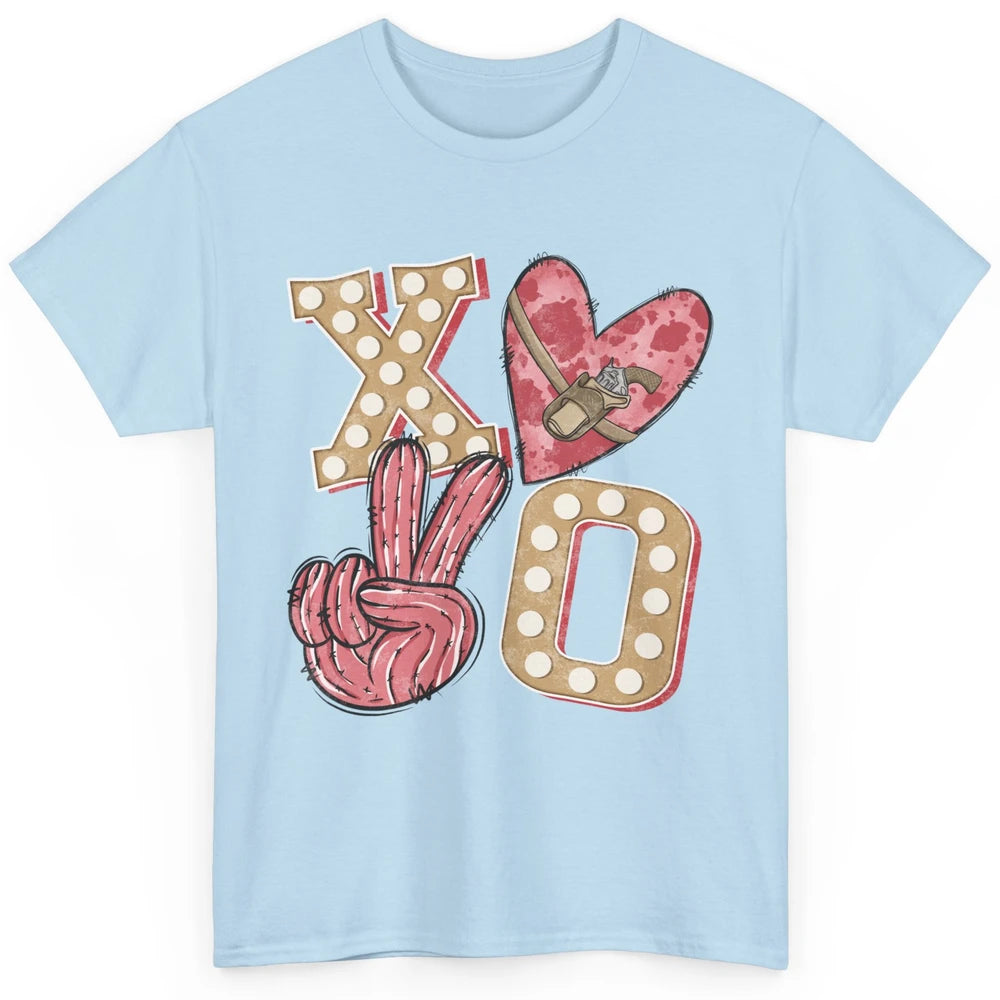 XOXO Hugs And Kisses Leopard Heart Cowboy Love Rodeo Western Country Classic Unisex T-Shirt