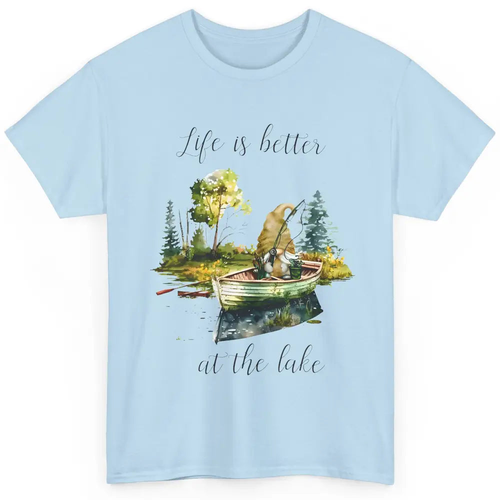 Fishing Gnome Fishing Boat Fisherman Outdoors Father Gift Classic Unisex T-Shirt