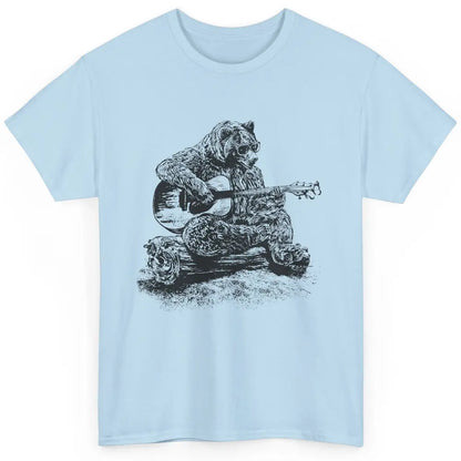 Funny Bear Playing Guitar Bear Guitarist Musician Bassist Classic Unisex T-Shirt