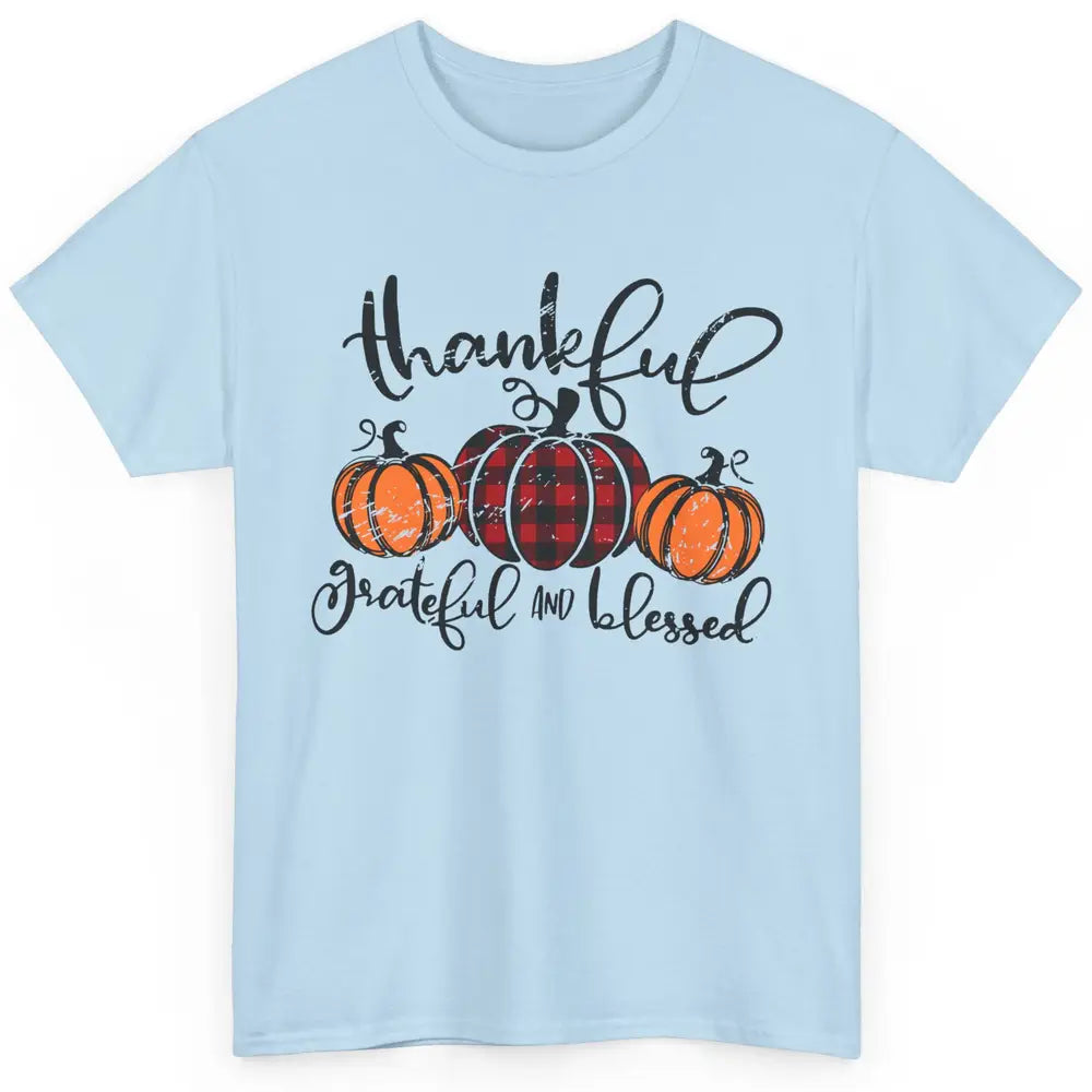 Vintage Grateful Thankful Blessed Pumpkin Fall Thanksgiving Classic Unisex T-Shirt