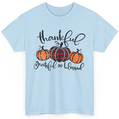 Vintage Grateful Thankful Blessed Pumpkin Fall Thanksgiving Classic Unisex T-Shirt