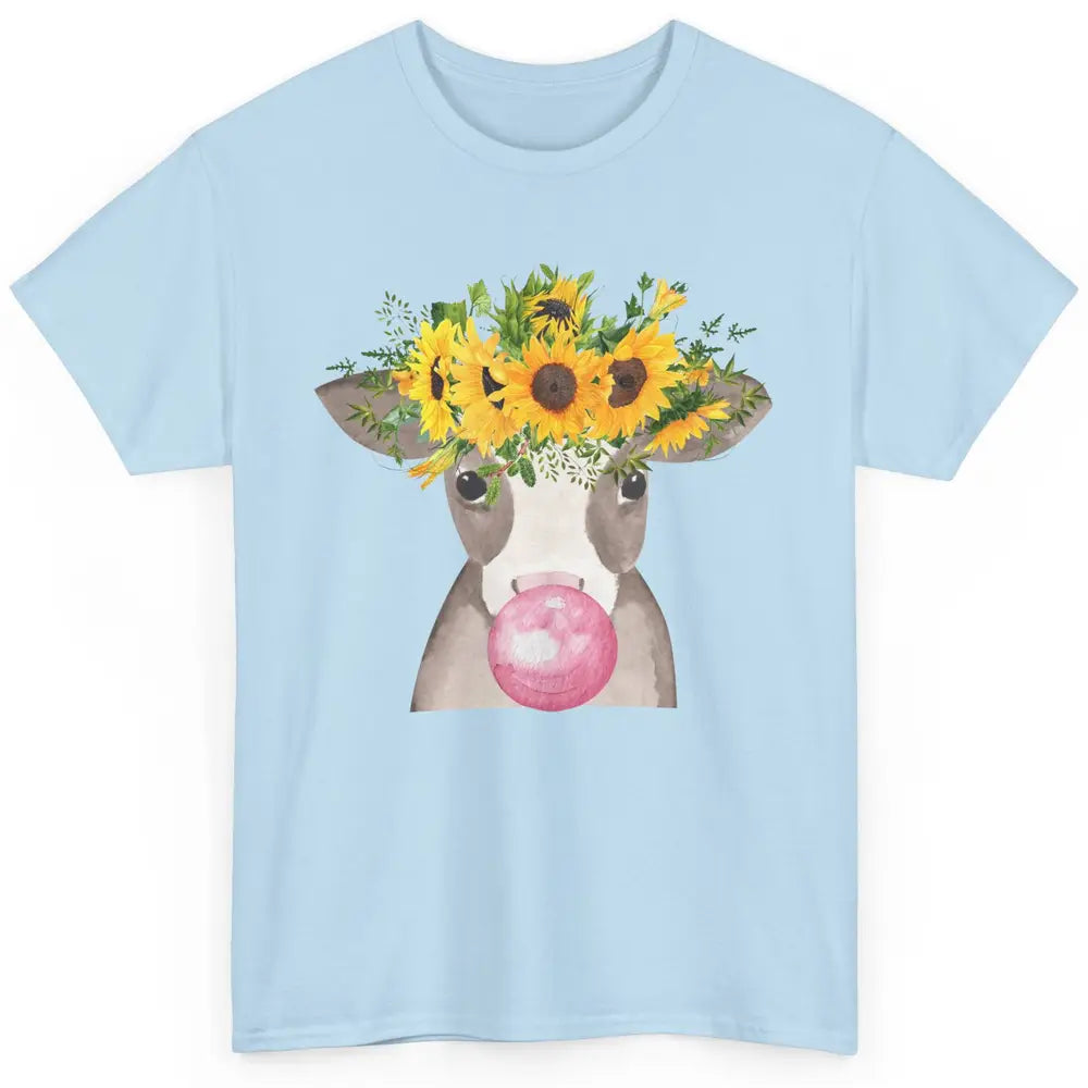 Sunflower Cow Bubble Gum Not In The Mood Western Farm Animal Classic Unisex T-Shirt