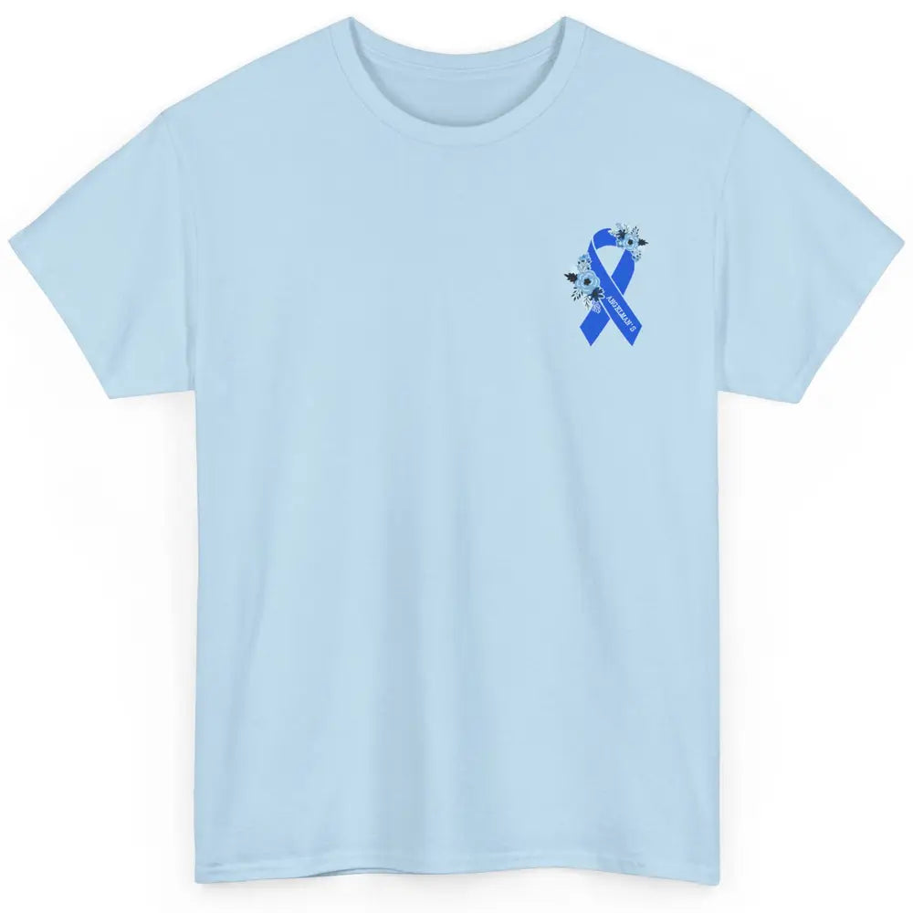 We Wear Blue Angelmans Syndrome Awareness Floral Blue Ribbon Classic Unisex T-Shirt