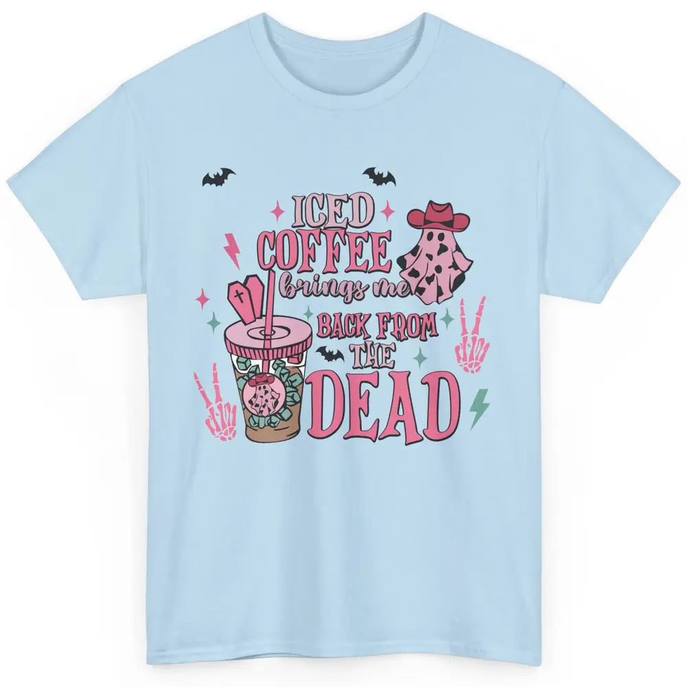 Cowboy Ghost Iced Coffee Brings Me Back Western Halloween Classic Unisex T-Shirt