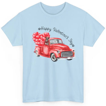 Boxer On Heart Truck Happy Valentines Day Boxer Dog Lovers Classic Unisex T-Shirt