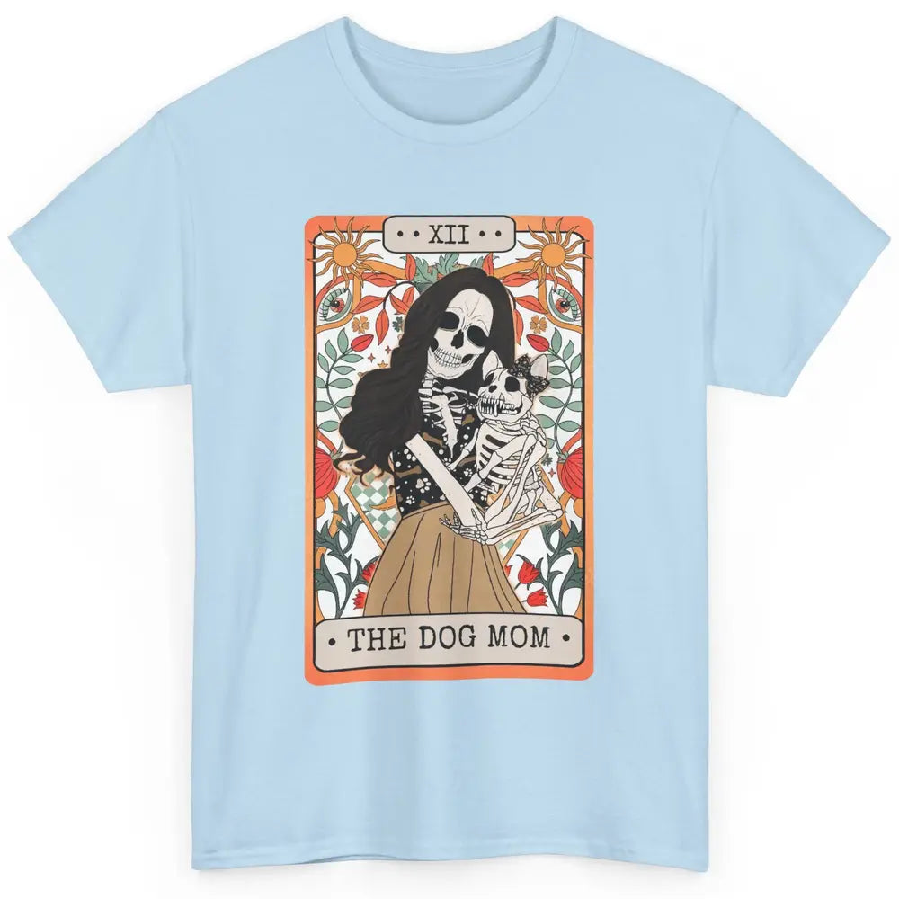 Retro Skeleton Tarot Card The Dog Mom Halloween Dog Lovers Classic Unisex T-Shirt