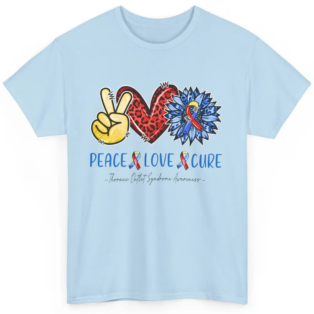 Thoracic Outlet Syndrome Awareness Peace Love Cure Sunflower Classic Unisex T-Shirt