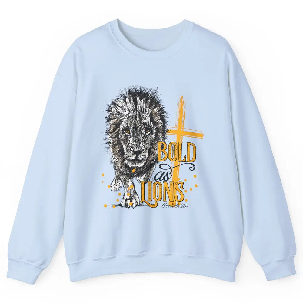 Bold As Lion Of Judah Bible Verse Christian Faith Religious Unisex Crewneck Sweatshirt