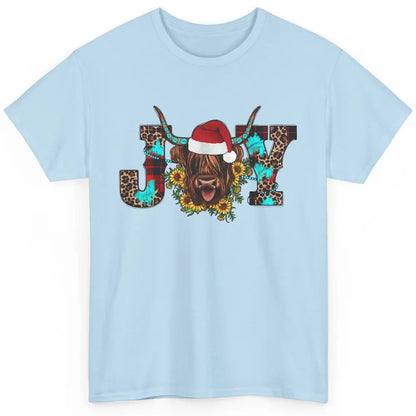 Highland Cow Christmas Joy Heifer Western Country Cowboy Classic Unisex T-Shirt