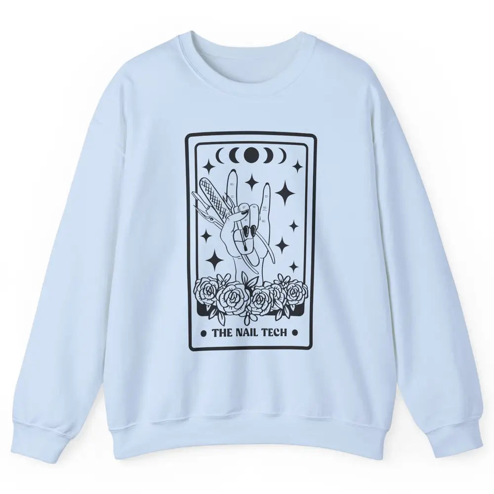 The Nail Tech Tarot Card Beautician Nail Boss Cosmetology Unisex Crewneck Sweatshirt