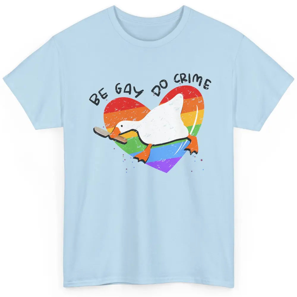 Vintage Duck Rainbow Be Gay Do Crime LGBTQ Community Rights Classic Unisex T-Shirt