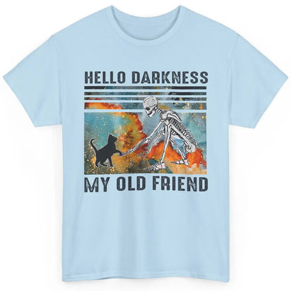 Black Cat And Skeleton Hello Darkness My Old Friend Cat Love Classic Unisex T-Shirt