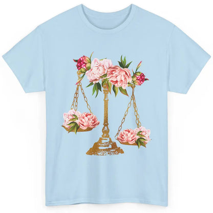 Wildflowers Lawyer Office Scales Decor Justice Law School Classic Unisex T-Shirt