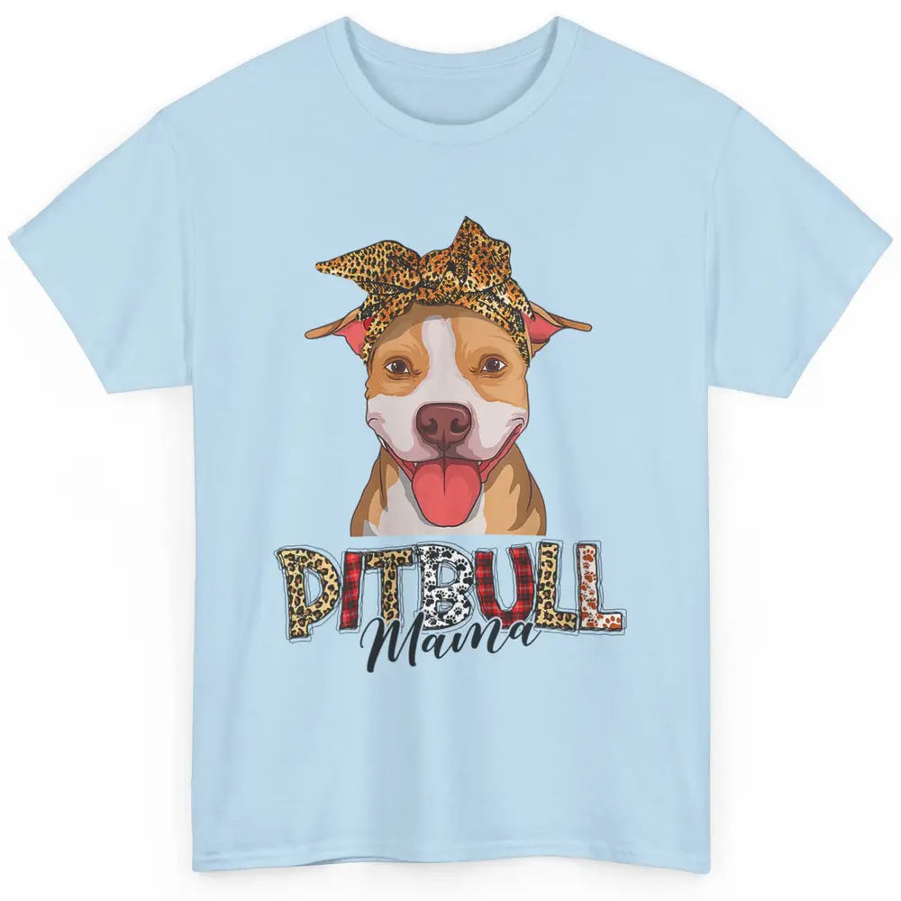 Cute Pitbull Mama Leopard Mothers Day Funny Pittie Women Dog Classic Unisex T-Shirt