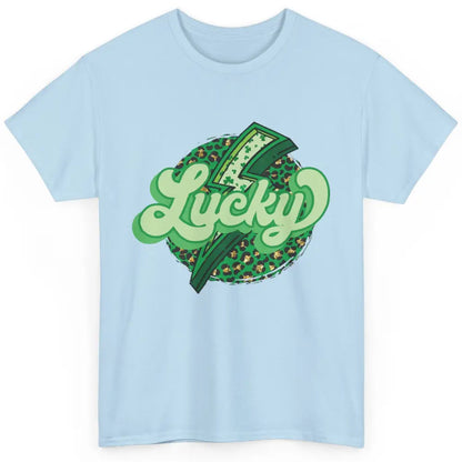 St Patrick Leopard Shamrocks Lucky Lightning Bolt Western Classic Unisex T-Shirt