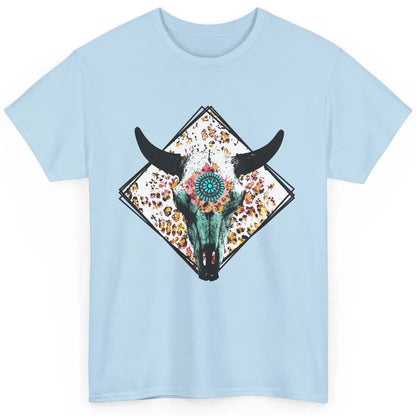 Aztec Heifer Steer Cow Skull Cowboy Gemstone Leopard Vintage Classic Unisex T-Shirt