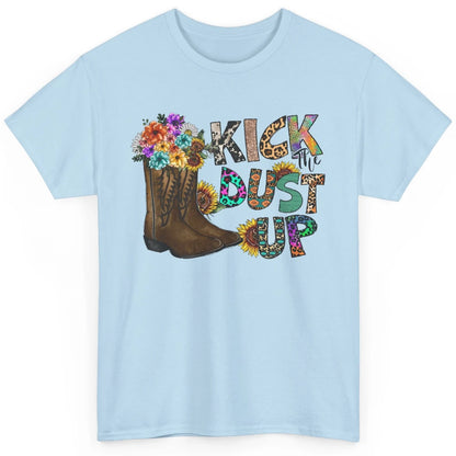 Floral Cowgirl Boots Kick Dust Up Sunflower Leopard Western Classic Unisex T-Shirt