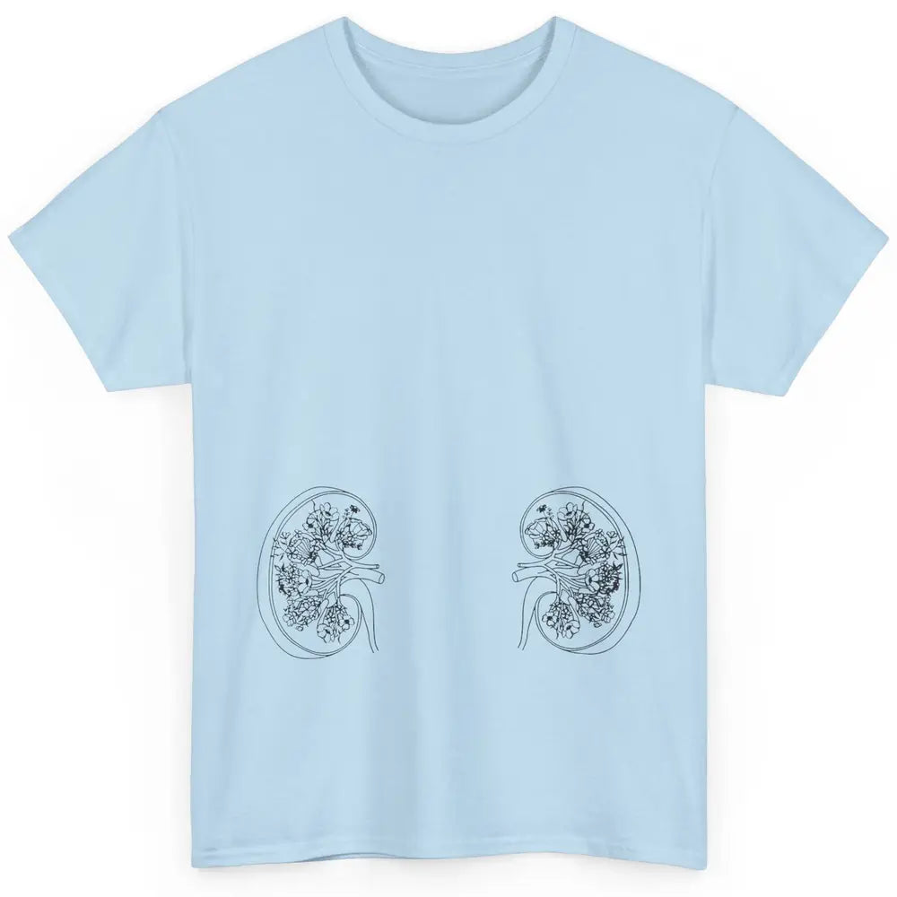 Floral Kidney Anatomy Two Kidneys Human Body Anatomy Classic Unisex T-Shirt