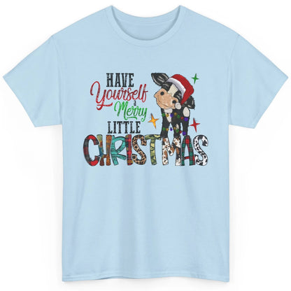 Cow Santa Have Yourself Merry Little Christmas Western Xmas Classic Unisex T-Shirt