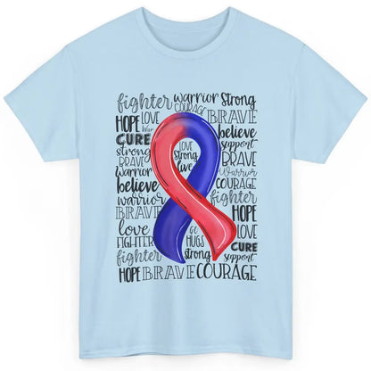 CHD Congenital Heart Disease Awareness Red And Blue Ribbon Classic Unisex T-Shirt