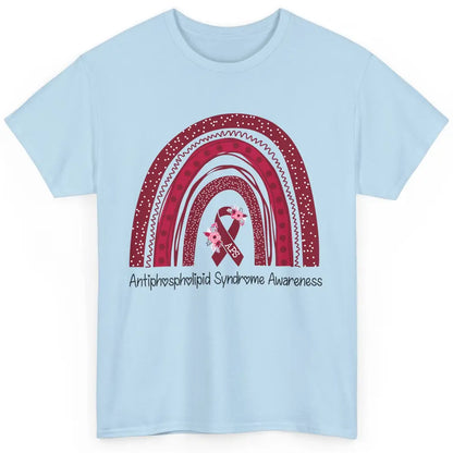 Antiphospholipid Syndrome Awareness APS Burgundy Rainbow Classic Unisex T-Shirt