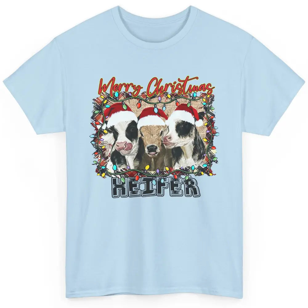 Funny Cow Merry Christmas Hanging With My Heifer Farmer Gift Classic Unisex T-Shirt