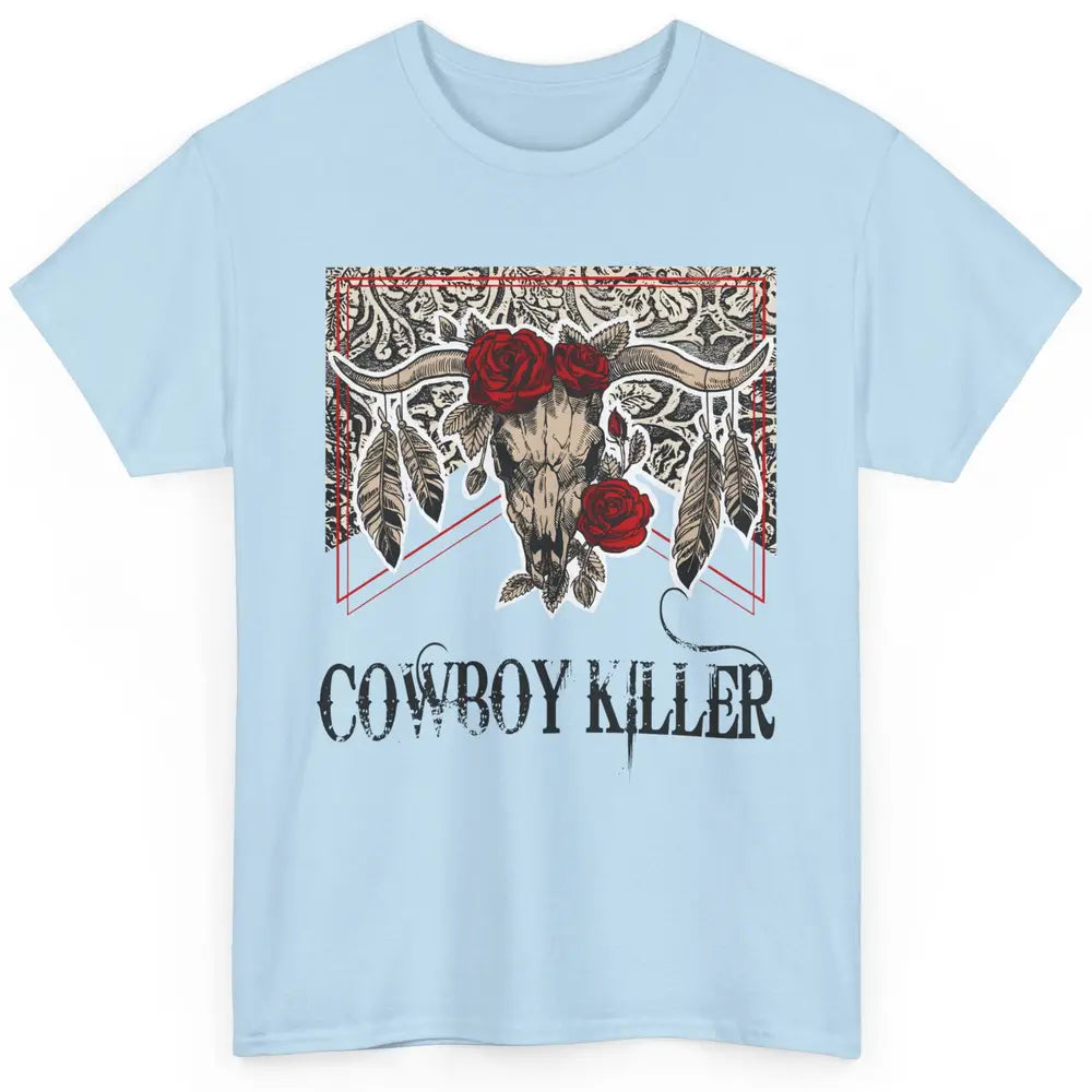 Texas Floral Skull Cowboy Killer Western Country Vintage Classic Unisex T-Shirt