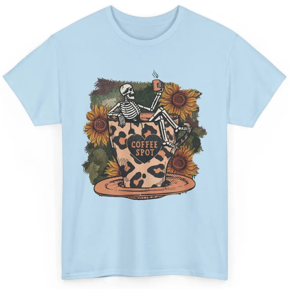 Sunflower Skeleton Dead Inside But Caffeinated Coffee Lovers Classic Unisex T-Shirt