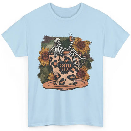 Sunflower Skeleton Dead Inside But Caffeinated Coffee Lovers Classic Unisex T-Shirt