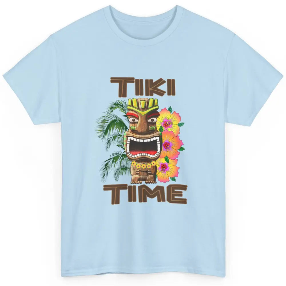 Aloha Flower Luau Tiki Time Hawaii Palm Tree Paradise Beach Classic Unisex T-Shirt