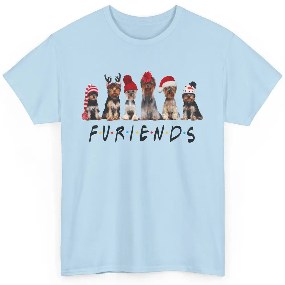 Funny Yorkie Furiends Merry Christmas Hat Santa Dog Lovers Classic Unisex T-Shirt