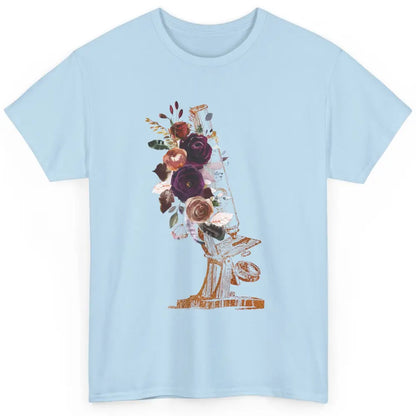 Floral Microscope Medical Laboratory Tools Microbiologist Classic Unisex T-Shirt