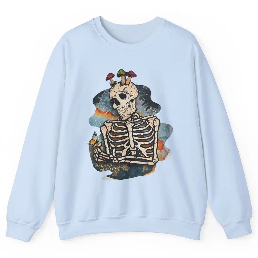 Vintage Skeleton Bundle Mushroom Plant Lovers Gardeners Gift Unisex Crewneck Sweatshirt