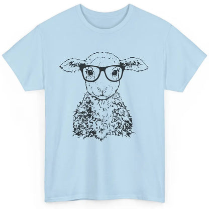 Cute Sheep Glasses Nerdy Farm Animal Hipster Sheep Lovers Classic Unisex T-Shirt