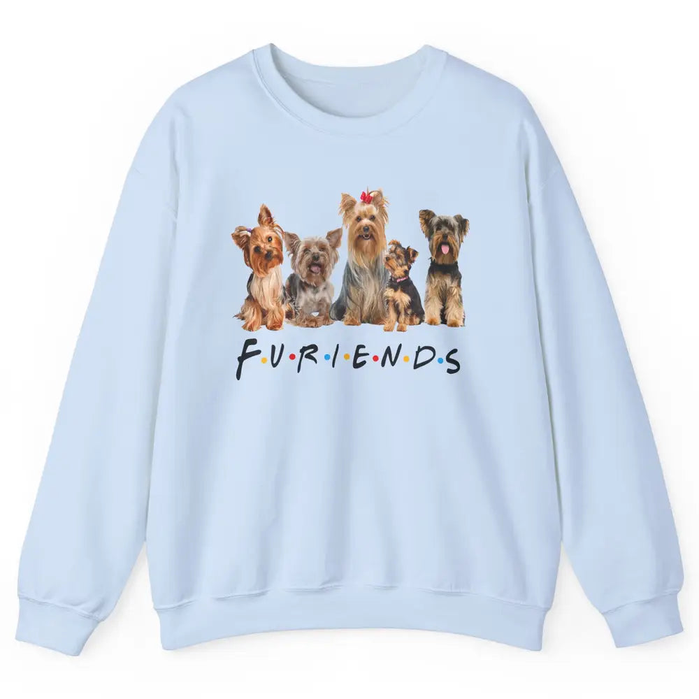 Funny Yorkie Furiends Merry Christmas Hat Yorkshire Terrier Unisex Crewneck Sweatshirt