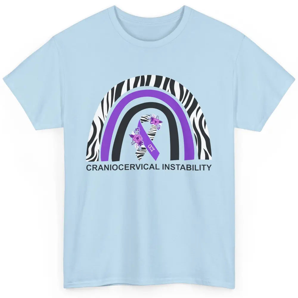 Craniocervical Instability CCI Awareness Purple Zebra Ribbon Classic Unisex T-Shirt