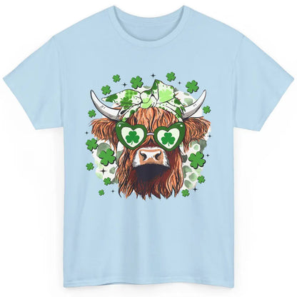 St Patrick Highland Cow Shamrock Bandana Western St Paddy Classic Unisex T-Shirt