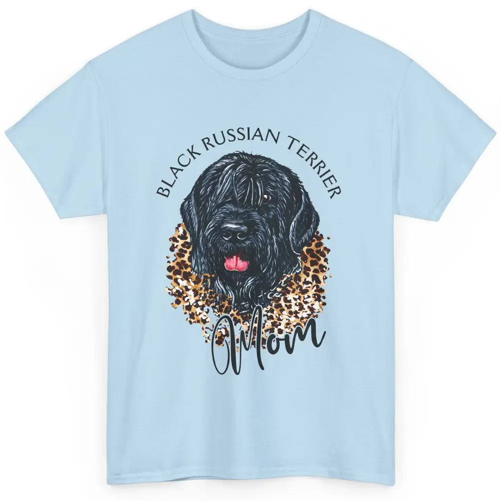 Black Russian Terrier Dog Mom Black Russian Terrier Leopard Classic Unisex T-Shirt