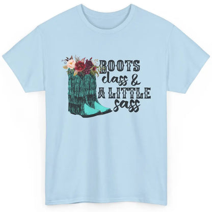 Floral Cowgirl Boots Class A Lil Sass Western Country Girl Classic Unisex T-Shirt