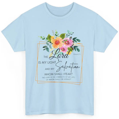 Floral Christian Lord Is My Light Salvation Bible Religious Classic Unisex T-Shirt