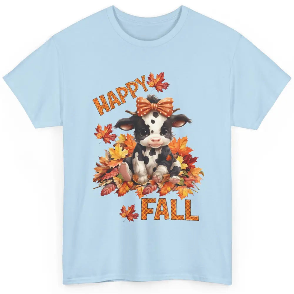 Cute Baby Cow Bandana Hay Fall Pumpkin Thanksgiving Autumn Classic Unisex T-Shirt