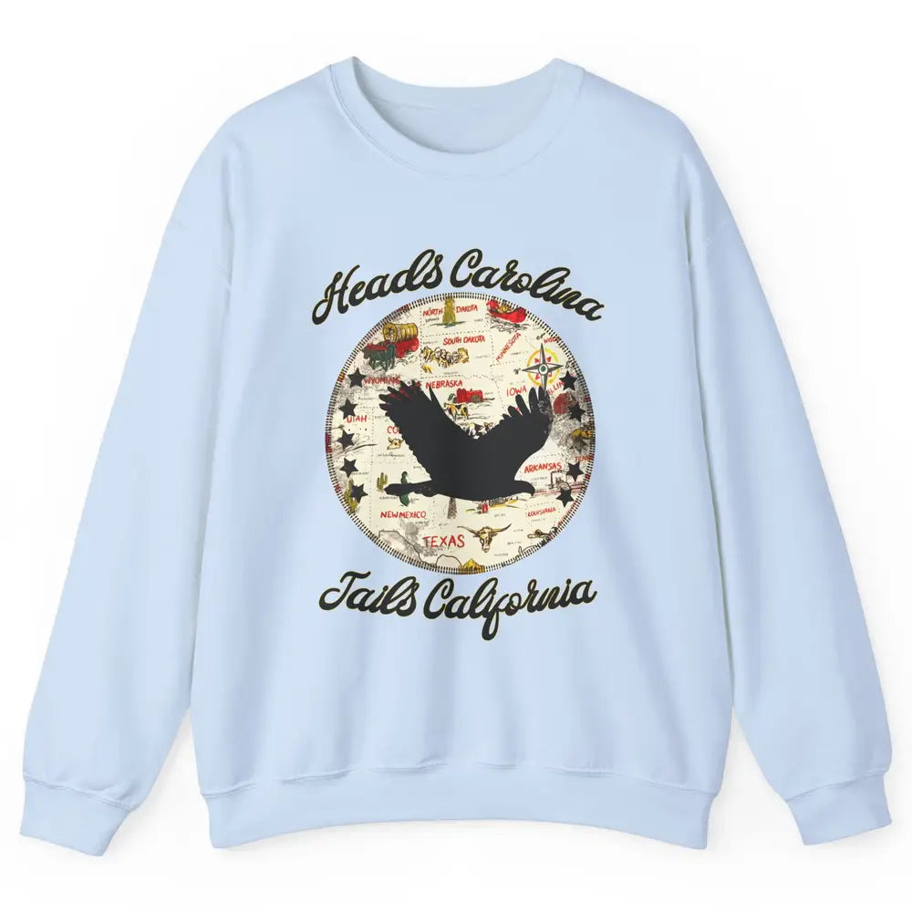 Vintage Heads Carolina Tail California Western Country Unisex Crewneck Sweatshirt