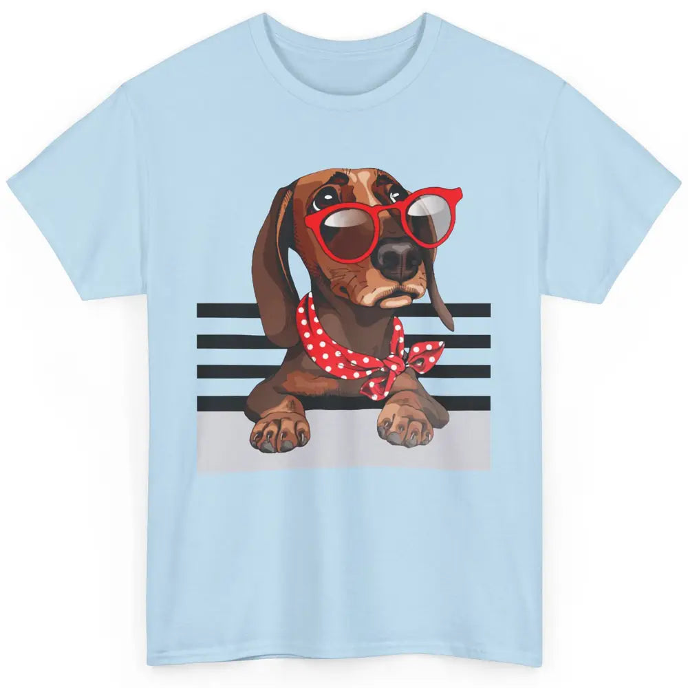 Dachshund Dog In Sunglasses Funny Dachshund Mom Dog Lovers Classic Unisex T-Shirt