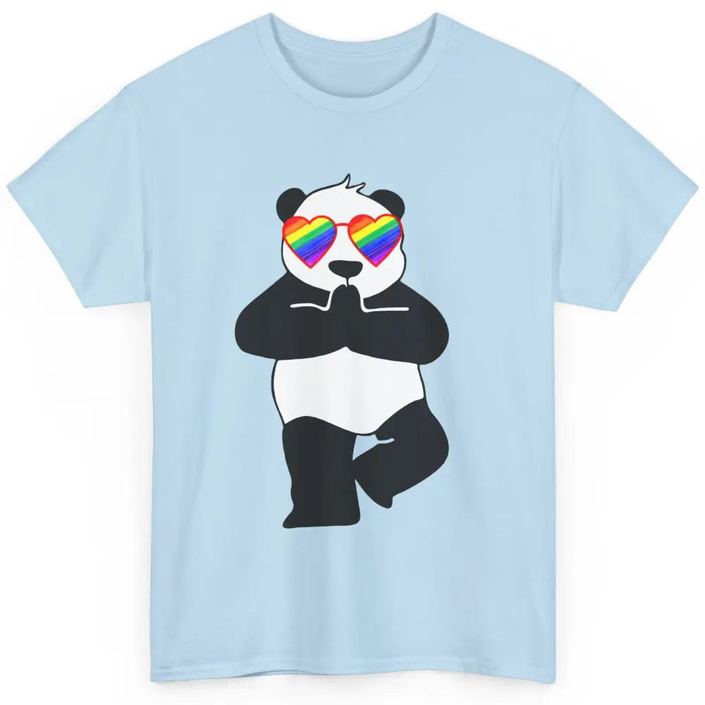 Yoga Panda LGBT Gay Pride Month Rainbow Sunglasses Love Classic Unisex T-Shirt