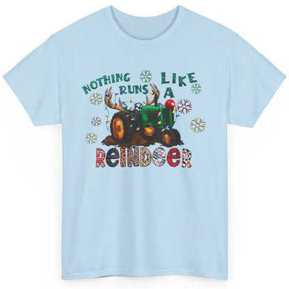 Christmas Tractor Nothing Runs Like A Reindeer Santa Claus Classic Unisex T-Shirt